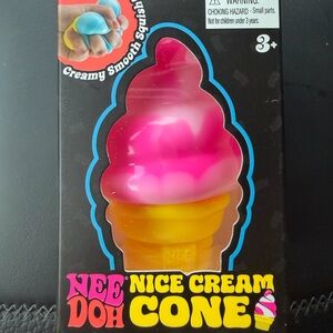 Nee Doh Nice Cream Cone Pink Squishy RARE!